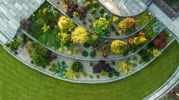 groot modern woon- achtertuin tuin foto