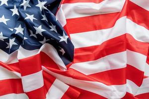 Amerikaanse vlag zwaait close-up voor 4 juli foto