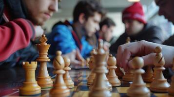 de competitief nog vriendelijk atmosfeer net zo teams verlenen en strategiseren voor elk ronde foto