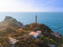 antenne visie van ke ga strand Bij mui nee, phan dief, binh Thuan, Vietnam. ke ga kaap of vuurtoren is de meest favoriete bestemming voor bezoekers. foto