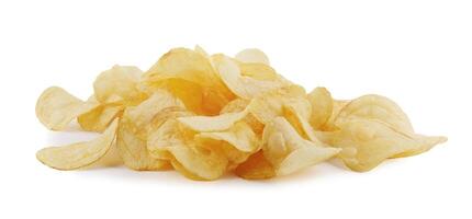 aardappel chips geïsoleerd Aan wit achtergrond. foto