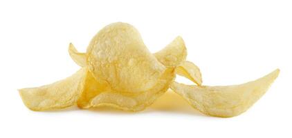 aardappel chips geïsoleerd Aan wit achtergrond. foto