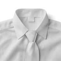 jurk overhemd met stropdas Aan wit achtergrond foto