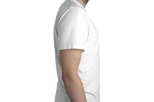 wit t-shirt model profielweergave foto