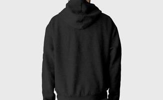 zwarte hoodie terug geïsoleerd foto