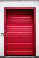 kers rood en wit garage metaal deur foto