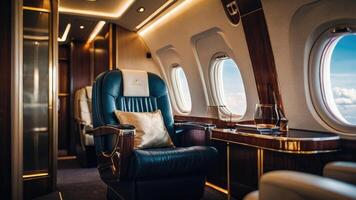 de interieur van een privaat Jet foto