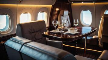 de interieur van een privaat Jet foto