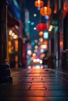 een wazig beeld van een straat Bij nacht foto