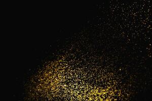 gouden abstracte patroon glitter stardust fonkelende lichten grunge op zwart. foto