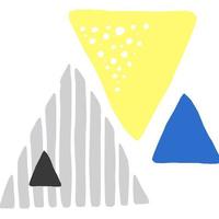 abstracte driehoek en cirkel patroon met moderne abstracte textuur op wit.