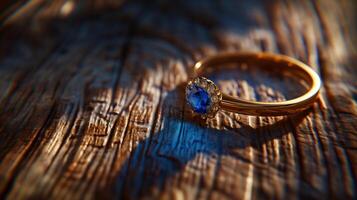 blauw saffier ring foto