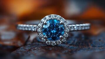 blauw saffier ring foto