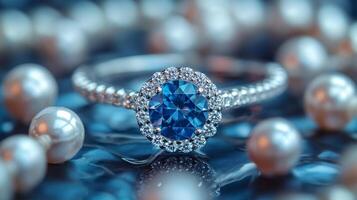 blauw saffier ring foto