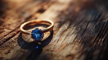 blauw saffier ring foto