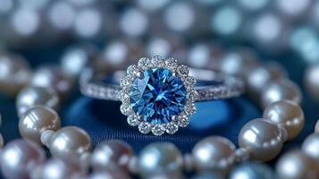 blauw saffier ring foto