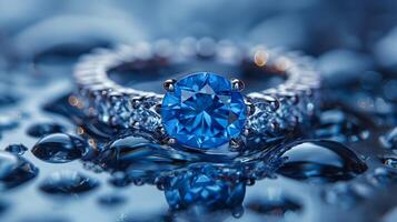 blauw saffier ring foto