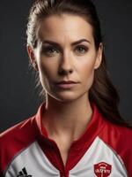 vrouw in sport- slijtage foto