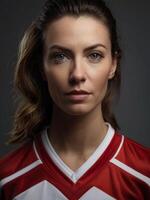 vrouw in sport- slijtage foto