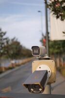 stedelijk veiligheid camera plaatsingen in de buurt voertuigen gevangen genomen in beeldmateriaal foto