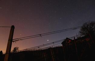 nacht lucht, sterren, universum achtergrond, astrofotografie, kosmos behang, melkachtig manier en planeten Bij klenice, Kroatië, hrvatsko zagorje foto