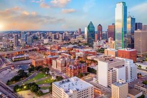 dallas stad centrum skyline stadsgezicht van texas usa foto