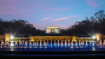 Lincoln Memorial bij zonsondergang in Washington, DC, Verenigde Staten foto