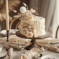 de bruid taart in boho stijl foto