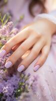 Purper manicure nagel Pools behandeling, ai foto