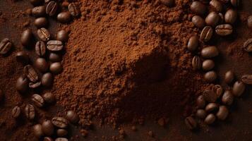 koffie bonen cafeïne bruin textuur, ai foto