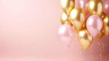 roze en goud ballonnen voor partij en viering, ai foto