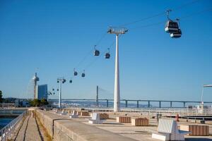 telecabine kabel auto in Lissabon, Portugal foto