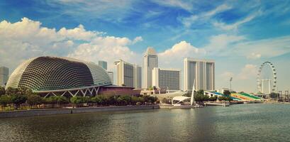 Singapore horizon van jachthaven baai foto