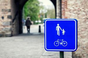 voetganger en fiets teken foto