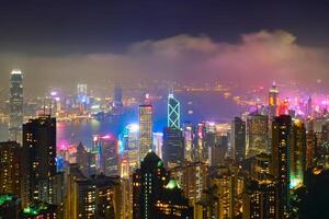 hong Kong wolkenkrabbers horizon stadsgezicht visie foto