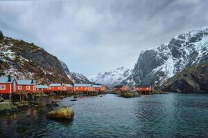 nusfjord visvangst dorp in Noorwegen foto