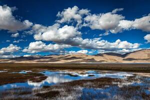 meer tso moriri in Himalaya. ladakh, Indië foto