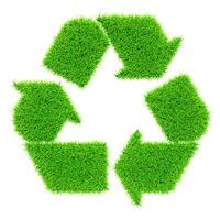 groen recycling symbool geïsoleerd Aan wit foto