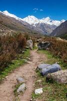 oud handel route naar Tibet van Sangla vallei. himachal pradesh, Indië foto