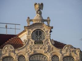 kunst nuveau gebouwen in aveiro pittoresk dorp straat visie, de Venetië van Portugal foto