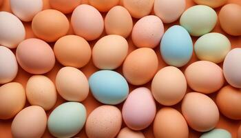 Pasen kleurrijk eieren roze, blauw, groen en wit. Pasen viering concept. foto
