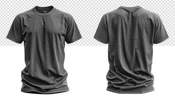 reeks van duidelijk grijs t-shirt mockup Sjablonen met voorkant en terug keer bekeken, gegenereerd ai foto