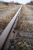 trein spoor close-up foto