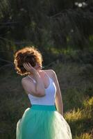 mooi meisje poseren Aan de strand. goud kust, Australië, Queensland foto