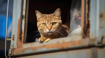 ai gegenereerd portret kat kat is een schattig kat en een grappig, goedgehumeurd.ze kijken schattig en zijn mooi zo huisdieren, gemakkelijk naar verhogen net zo huisdieren.it is een speels, aanhankelijk huisdier en is een favoriete van de verzorgers. foto