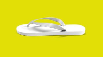 tropische witte sandalen geïsoleerd op gele achtergrond. geschikt voor uw ontwerpelement.