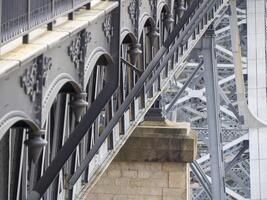 porto, Portugal een ongebruikelijk visie van luis ik brug over- douro rivier- foto