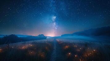 sterrenhemel nacht lucht in afgelegen plaats foto