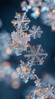 detailopname van ijs Kristallen vormen Aan een oppervlakte foto