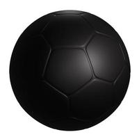 realistische zwarte voetbal geïsoleerde 3D-rendering foto